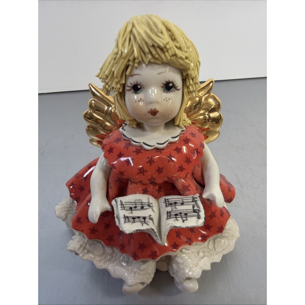 ANGEL W/Gold Wings READING BOOK by ZAMPIVA ITALY‎ 4" Tall BRAND NEW